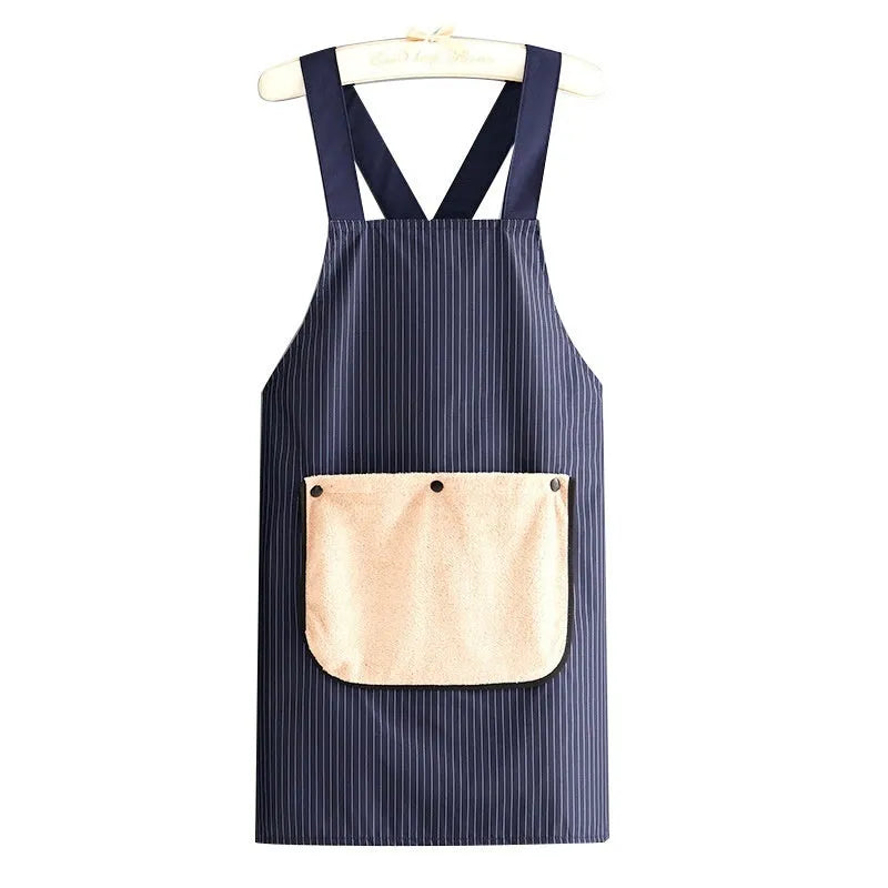 Waterproof polyester kitchen apron with hand towel replacement in multiple colour options