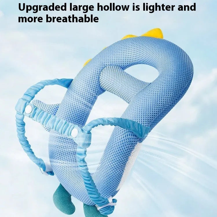 Cartoon-themed baby anti-collision pillow in dinosaur design for toddler fall protection