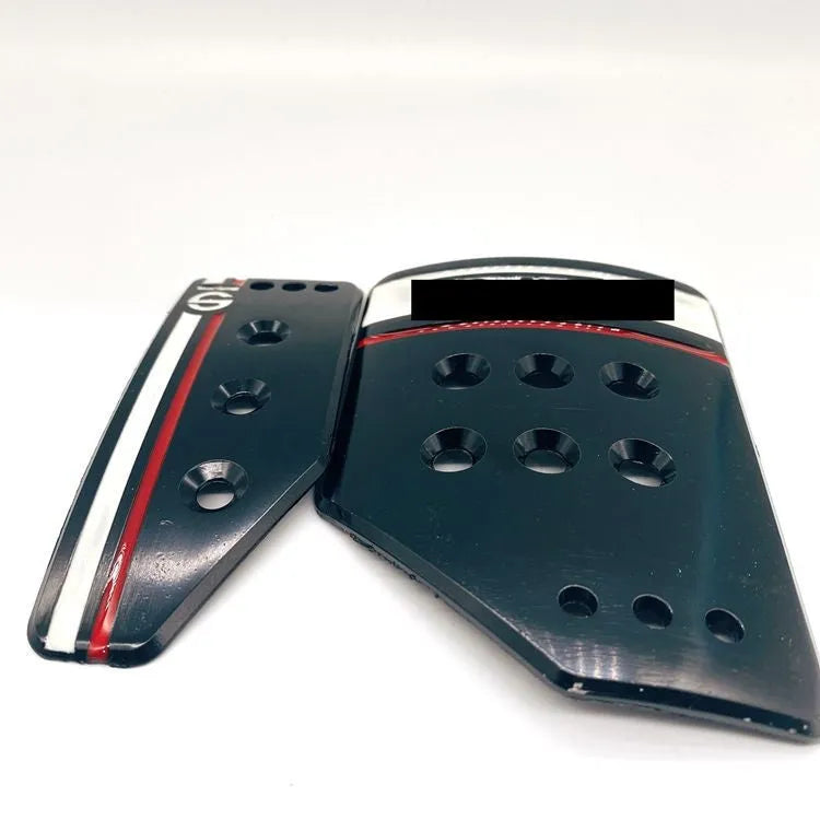 Aluminium alloy manual transmission car pedal set showing brake, accelerator, and clutch in grey finish