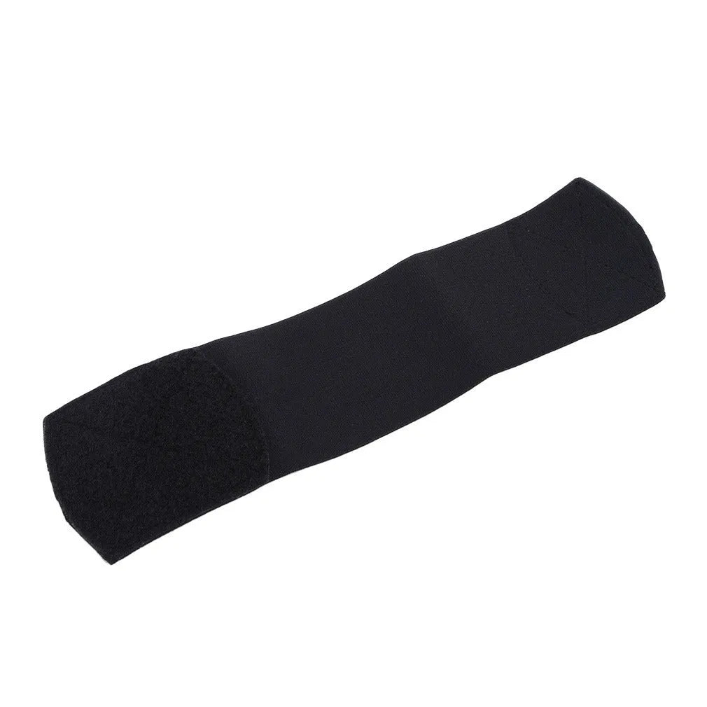 Rubber shin guard retention tape belt for football and cycling sports, shown in red.