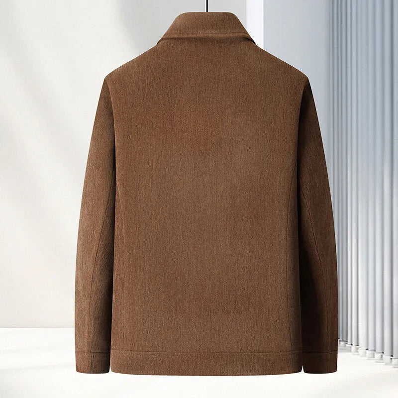 Men's slim fit lapel casual coat in thickening fabric available in multiple colours