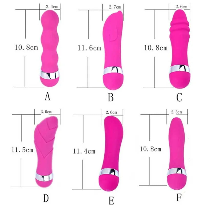 Six realistic mini dildo styles for women including vaginal and anal plug options