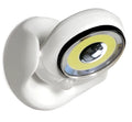 White Atomic Angel induction light unit with ABS plastic housing, showing compact size.