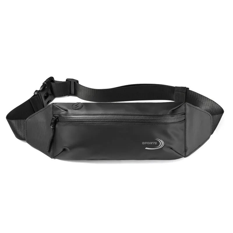 Men's blue waterproof waist bag made of Derm Oxford polyester with dimensions 45cm by 10cm.