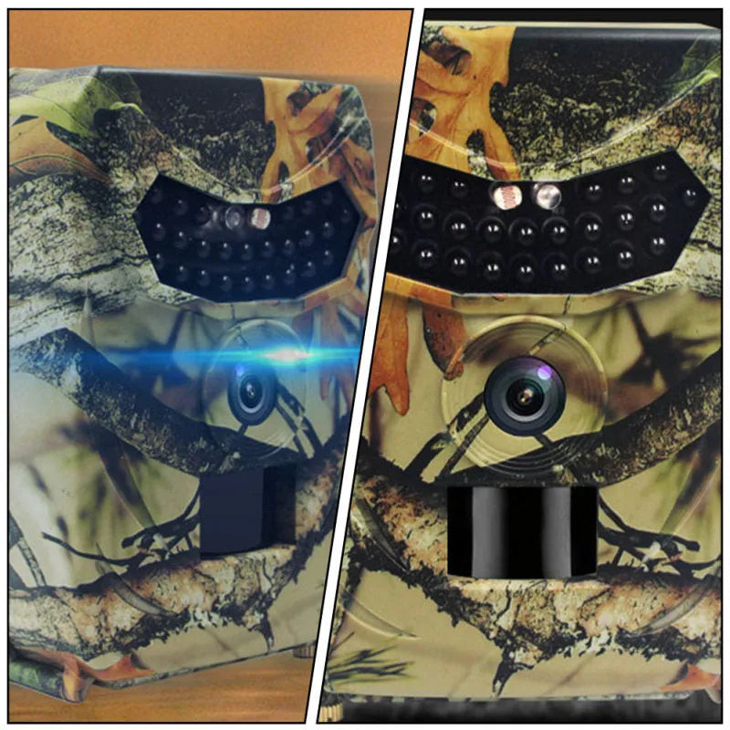 Yellow-brown 16MP hunting game camera with infrared night vision for wildlife monitoring