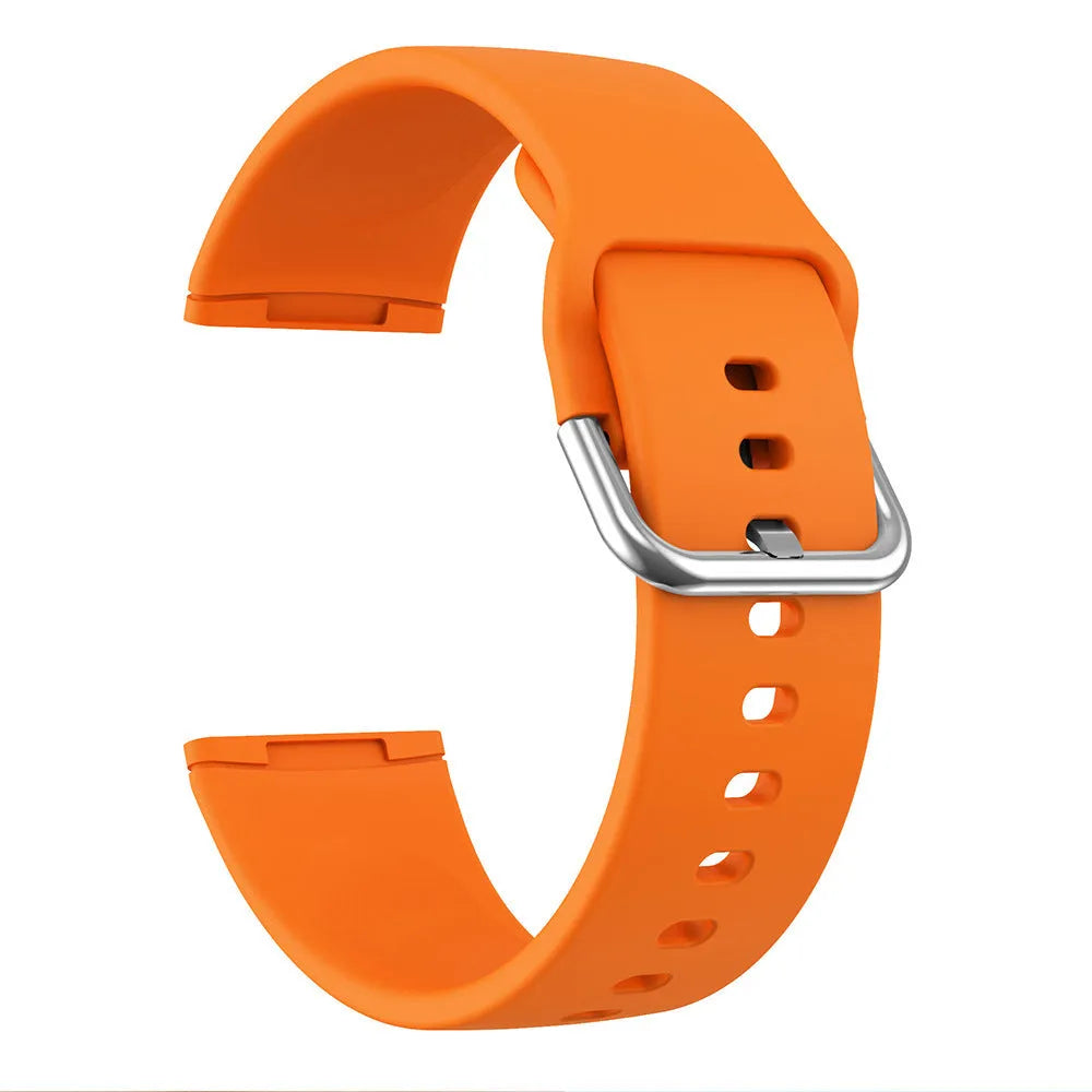 Fitbit Versa 3 and Sense 2 silicone replacement strap in multiple colours with silver buckle