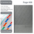 Striped PU leather notepad in bean green with 204 sheets of wood-free paper