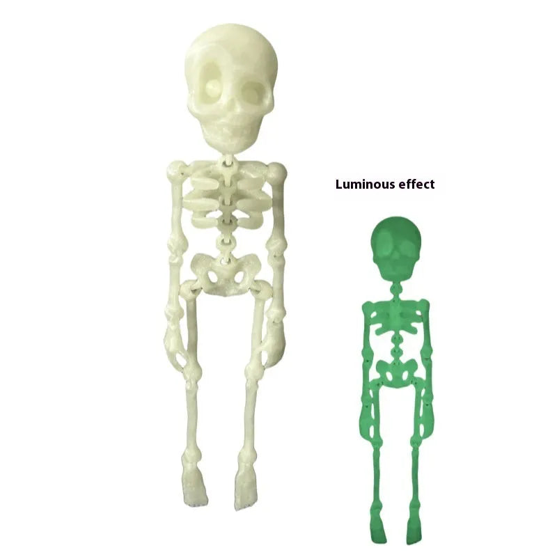 3D printed white skull refrigerator magnet showing detailed design and 18cm height