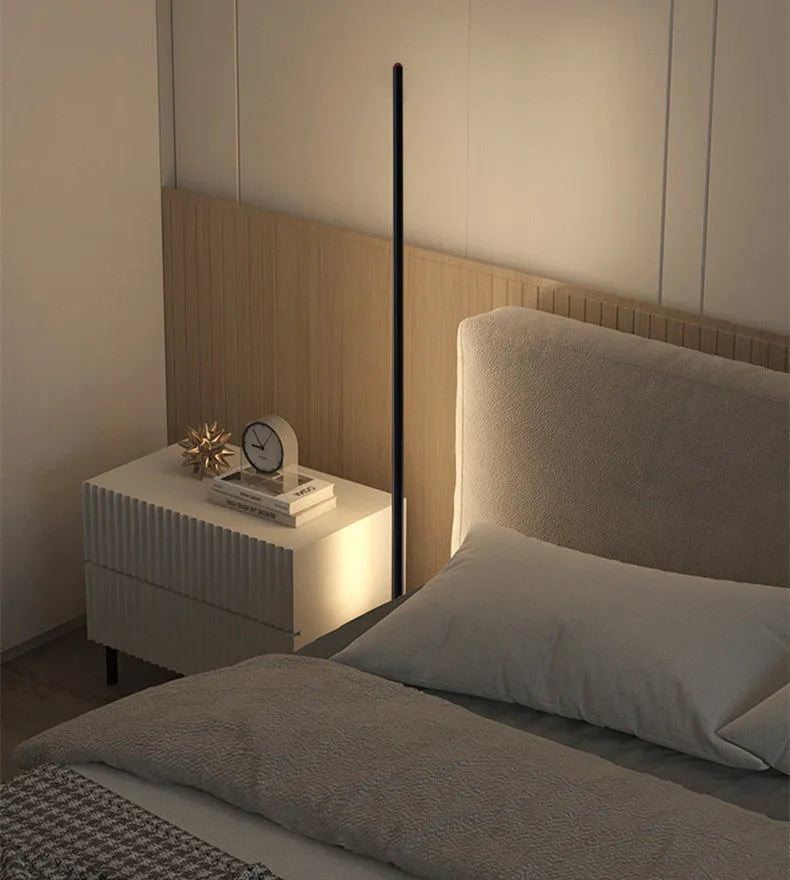 Vertical aluminium alloy floor lamp with LED light in modern simplicity style