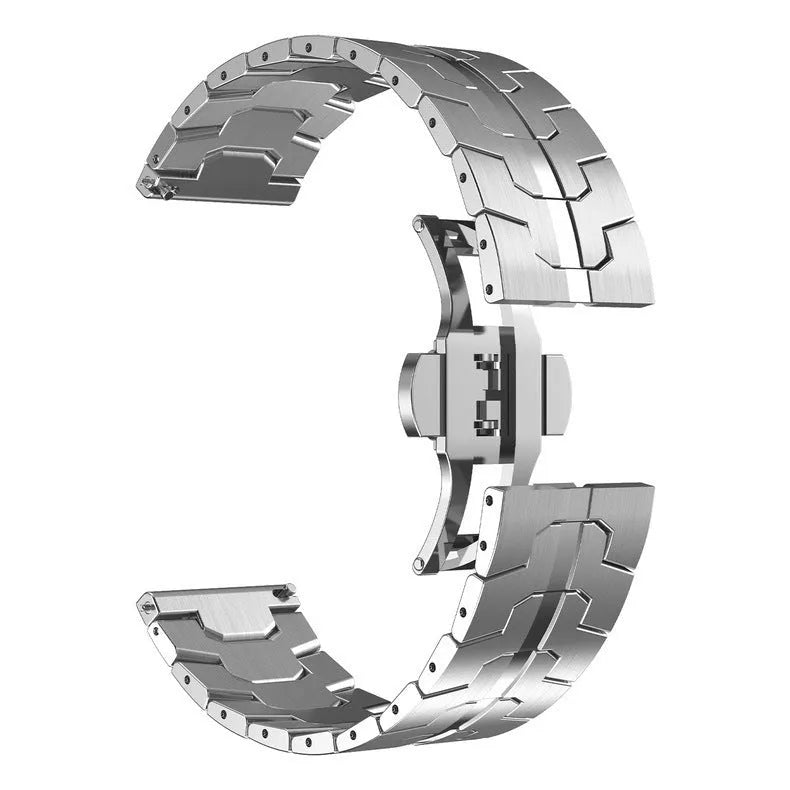 Stainless steel watch strap for Samsung Galaxy Watch in silver, black, titanium, blue and gold colour options