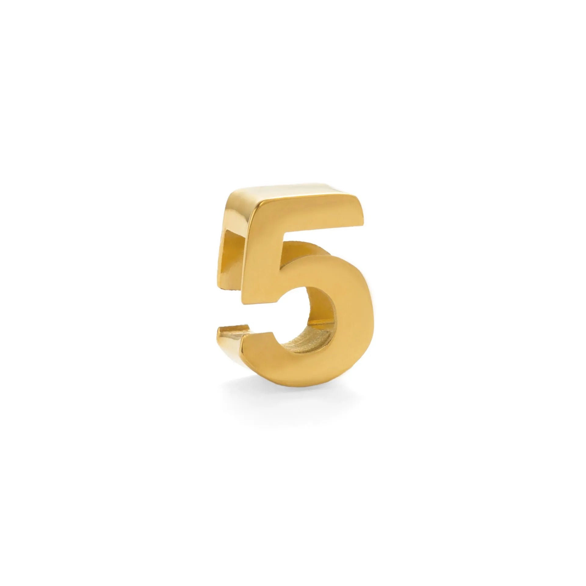 A gold and a silver titanium steel necklace with letter and number pendants on a 40.5cm chain.