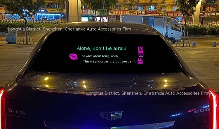 Car voice control rhythm lamp with electroluminescent panel showing multiple light pattern options