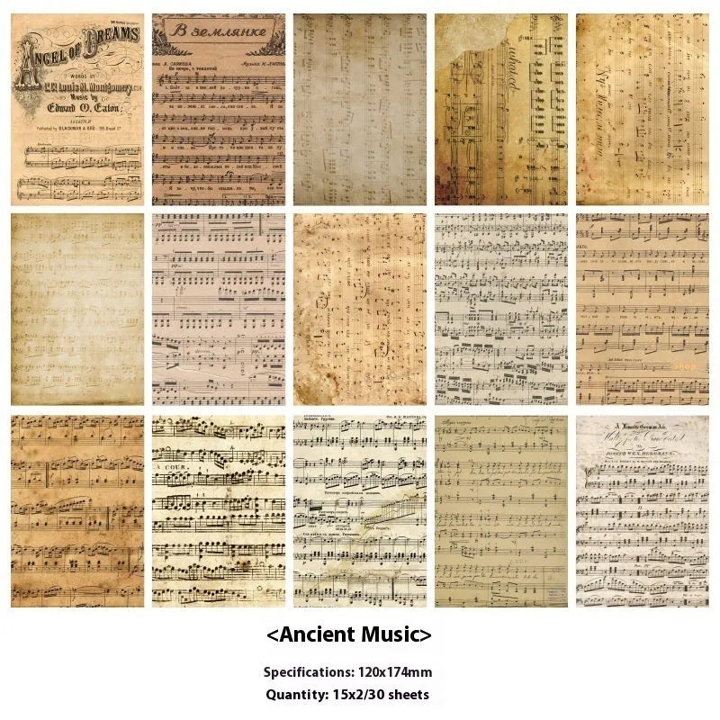 Printed retro style paper letter decoration in classical literary notebook design