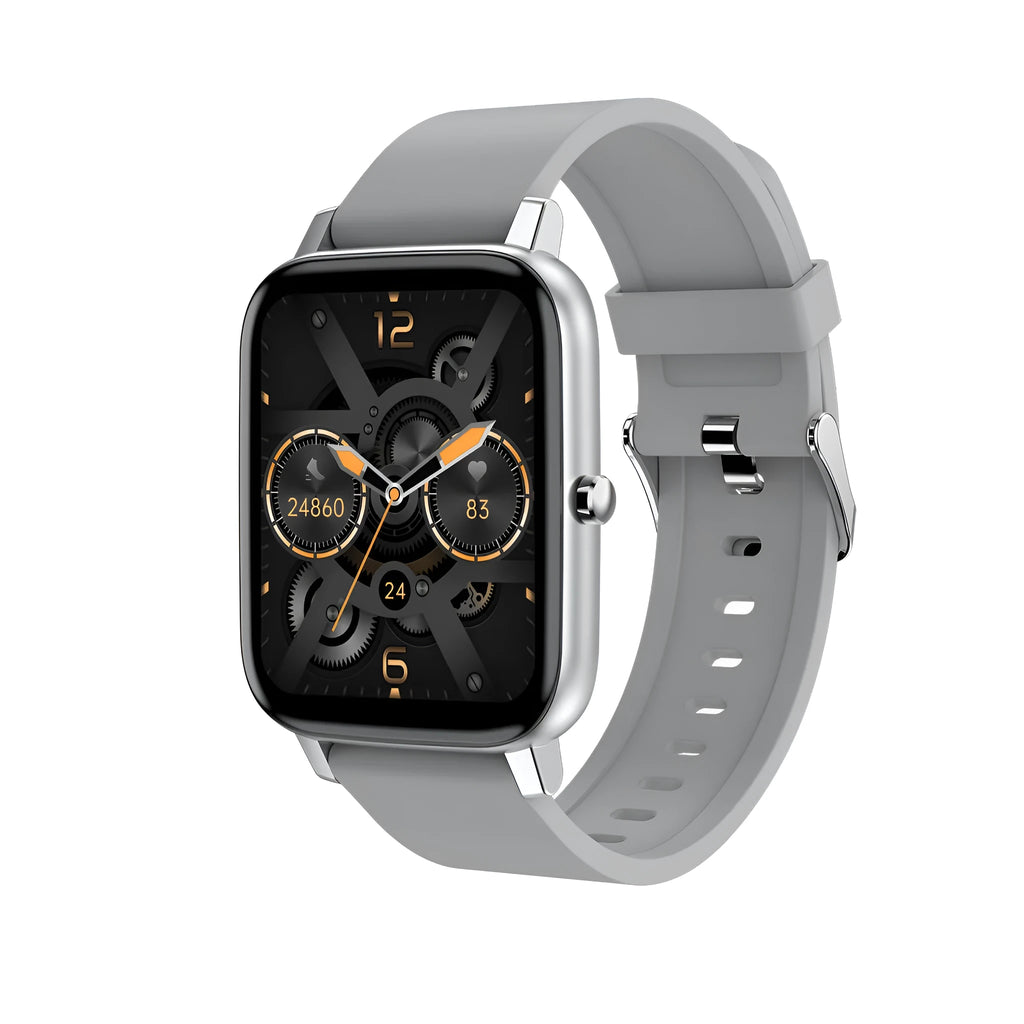 H80 black smartwatch with ECG and blood oxygen monitoring on a silicone strap