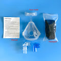 Transparent silicone CPAP breathing mask ventilator accessory with headband and elbow adapters