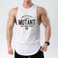 Loose fit men's polyester training waistcoat or sleeveless vest for fitness, shown in various colours and sizes.