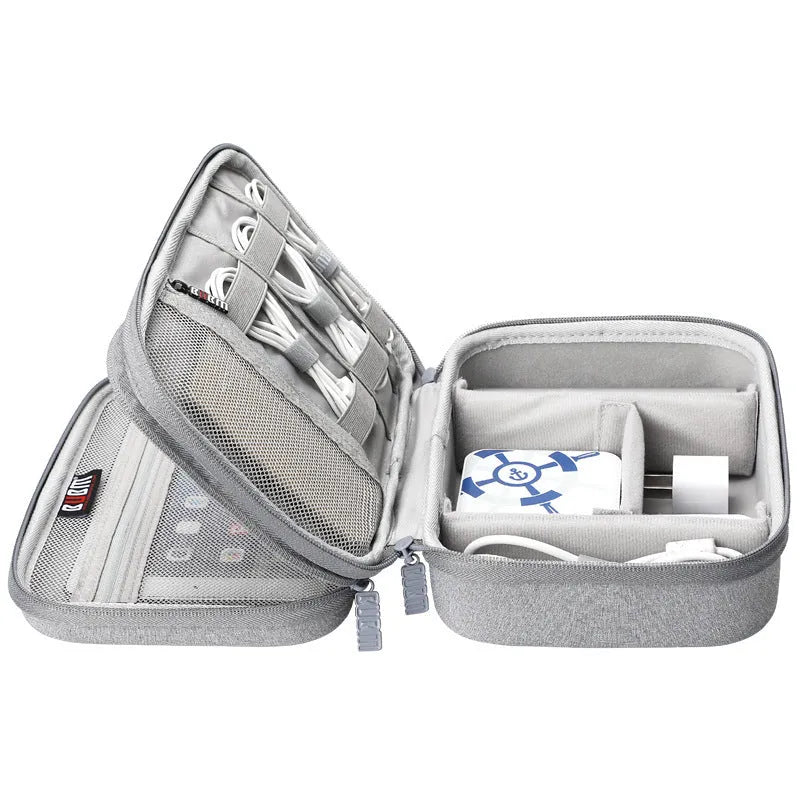 EVA digital storage bag for headphones in Black or Grey colour with hand bag shape