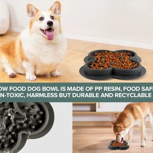 Blue silicone pet licking pad slow feeder mat on a wooden floor