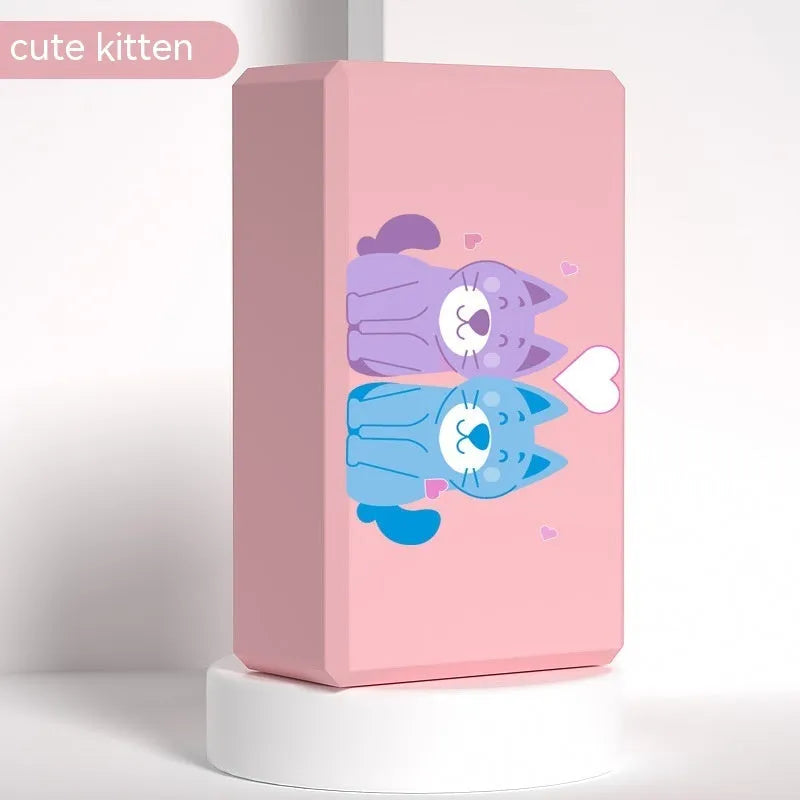 High-density EVA yoga block in mint green colour showing its rectangular shape and flat sides.