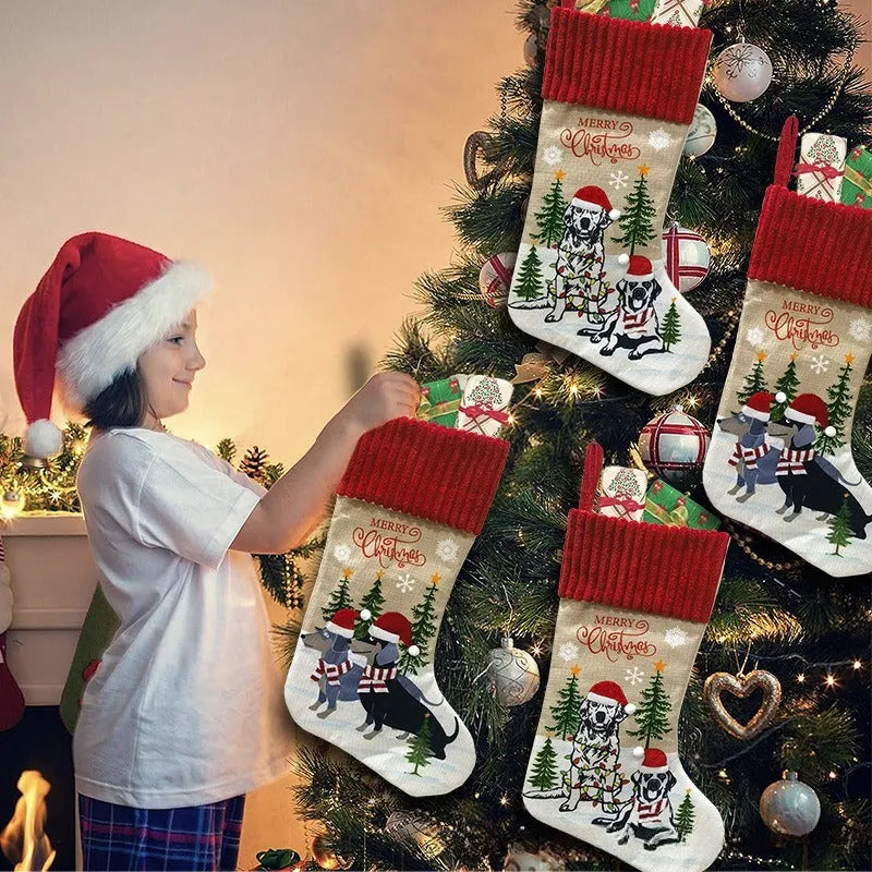 46cm cloth Christmas tree pendant with fireplace design for pet dress-up decor