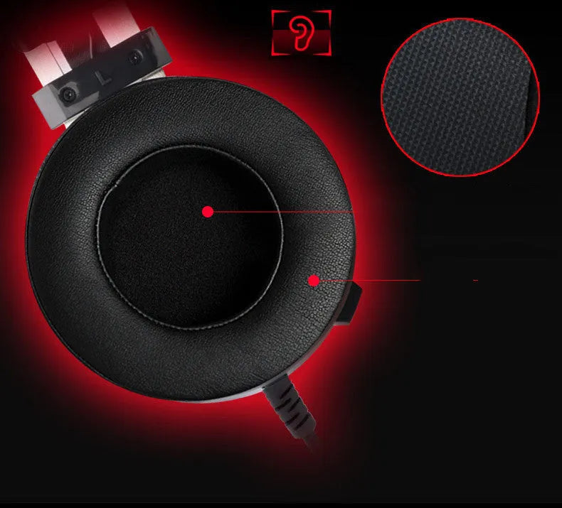 Black wired gaming headset with 3.5mm jack and 2 metre cable for computer use