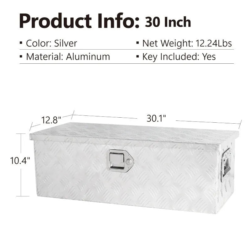 Black aluminium alloy tool case measuring 26 inches with lockable design for tool storage and transport