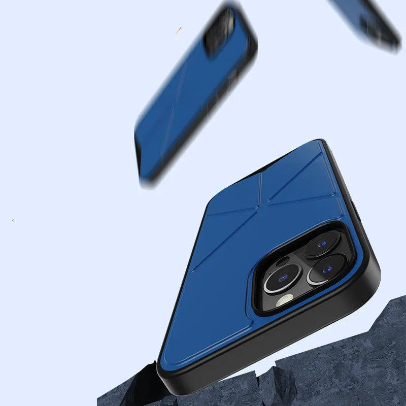 Black Element Stand Case for iPhone 13 Pro Max showing the integrated kickstand in open position.