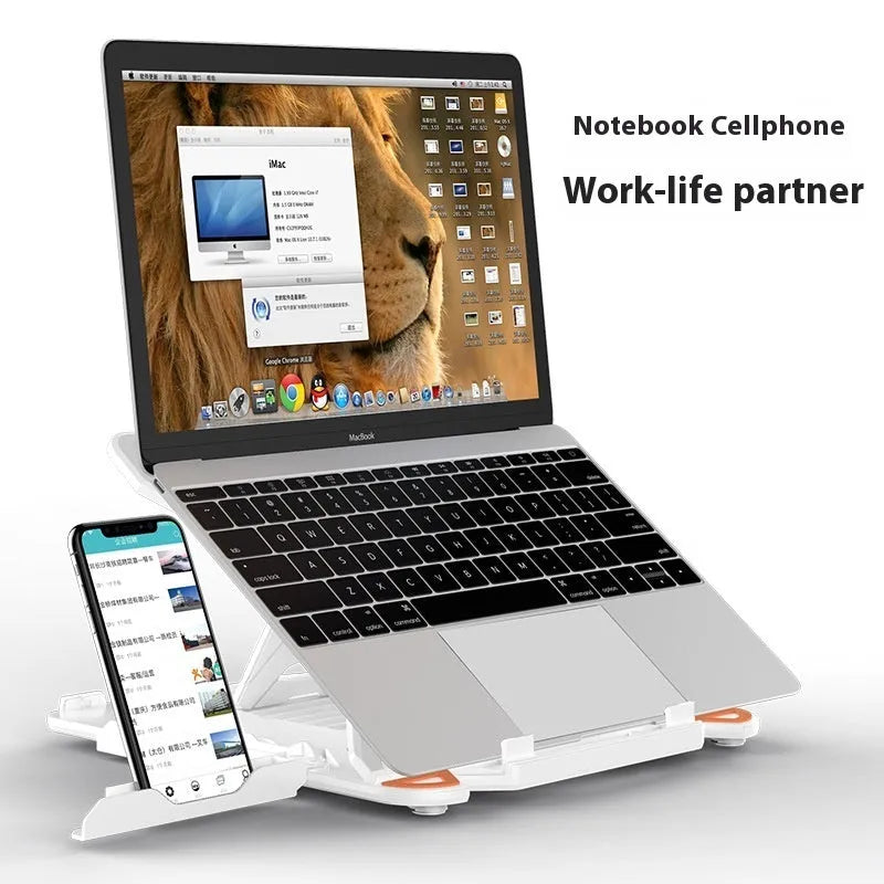 Black ABS plastic laptop cooling bracket with 300mm x 200mm platform showing laptop placement