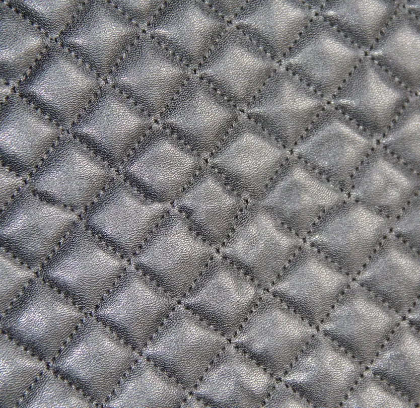 Black quilted PU automotive seat cover with sponge composite construction