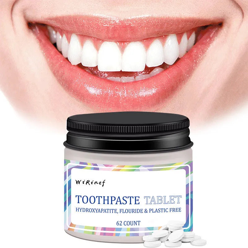 TP19 solid toothpaste tablets in a pack of 62 pieces for portable oral care.