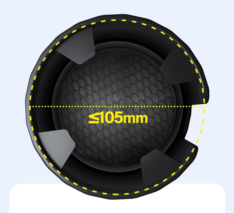 Matte black car cup holder expander with adjustable base for oversized bottles and cups