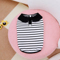 Cotton pet T-shirt and matching skirt set in summer stripes pattern for dogs or cats