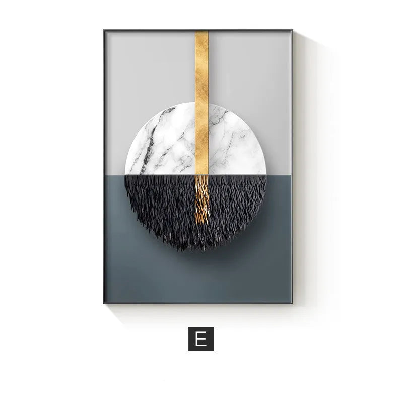 Abstract geometric design printed on a canvas wall painting poster.
