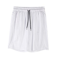 Men's black mesh capri shorts with elastic waistband and loose fit design