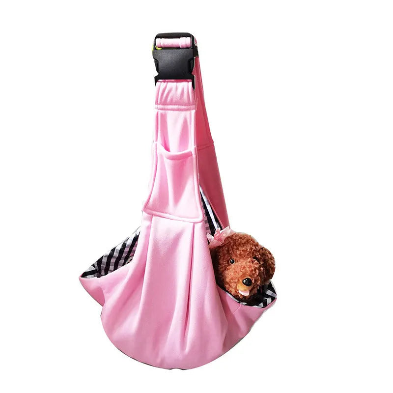 Folding cat messenger backpack in a large capacity breathable design for pet transport.