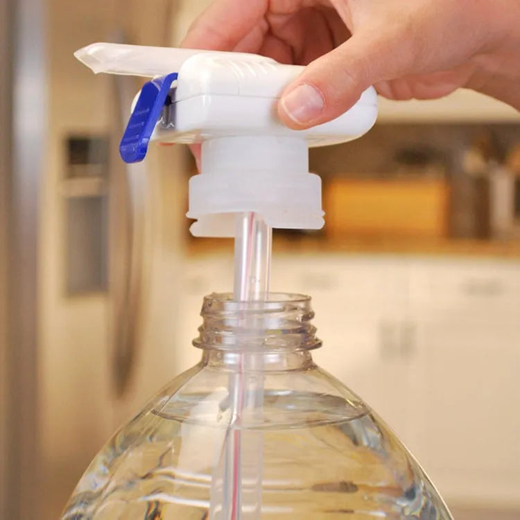 Manual beverage pumping device with pressure handle and PP silicone straw for milk and juice dispensing