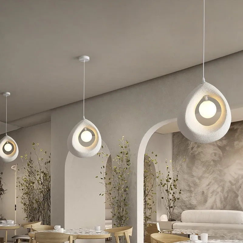Modern retro bar chandelier with milky white 32x35cm lampshade for ceiling mounting