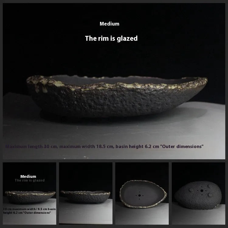 Handmade purple clay flower pot showing traditional craftsmanship and floor-standing design