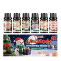 Christmas aromatherapy oil set with six small 10ml bottles for festive home fragrance diffusing