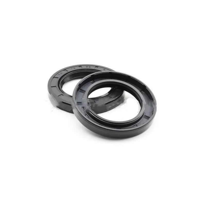 AG100 motorcycle engine oil seal kit with carbon steel frames and rubber sealing elements in multiple sizes