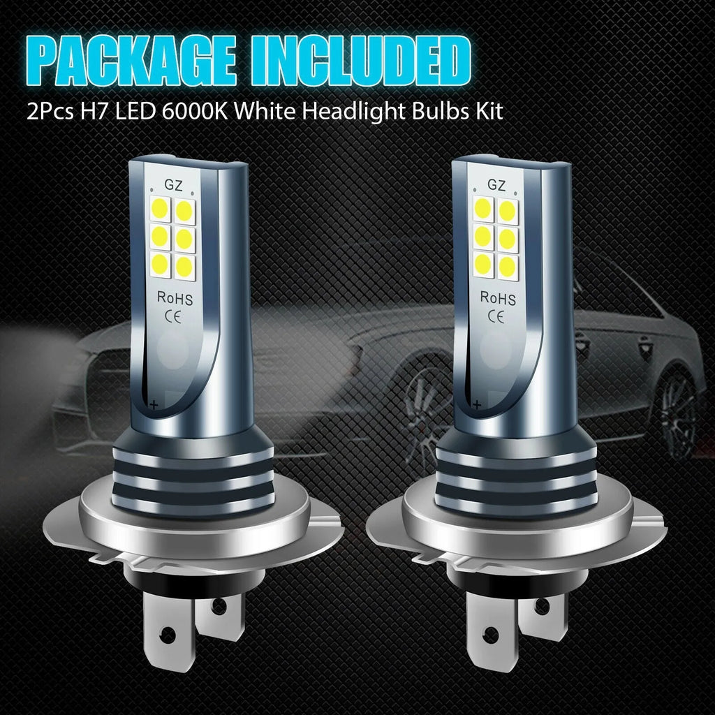 Aluminium housing LED car fog lamp with 12 SMD lights, compatible with H7 9005 H11 formats.