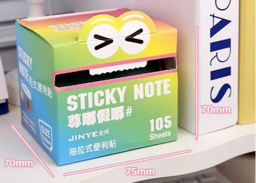 A5 pearl gradient transparent sticky notes showing rainbow colour transition with text visible underneath