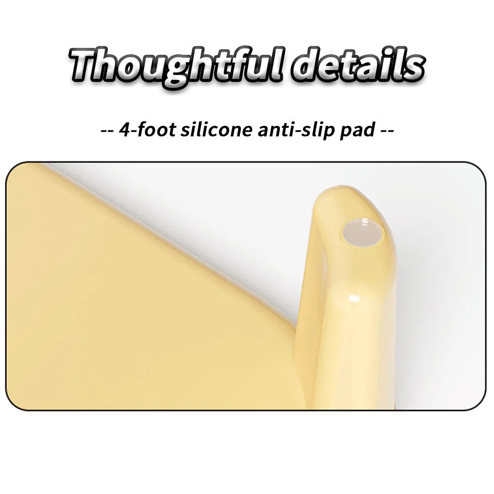 Milk yellow plastic cat litter mat with textured surface measuring 40x40.5cm