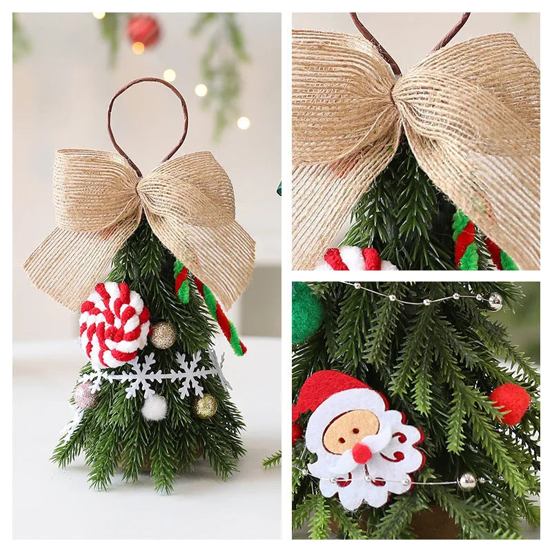 21cm mini Christmas tree ornament in PE foam, red and white snowflake or red and green elderly figure