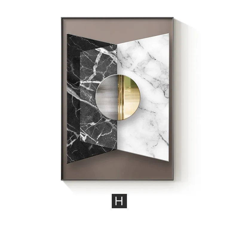 Abstract geometric design printed on a canvas wall painting poster.