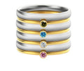 December birthstone engraved titanium steel ring with geometric patterns in UK sizes 5-10