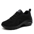 Red women's mesh sneakers with front lace-up and round toe design for casual sports