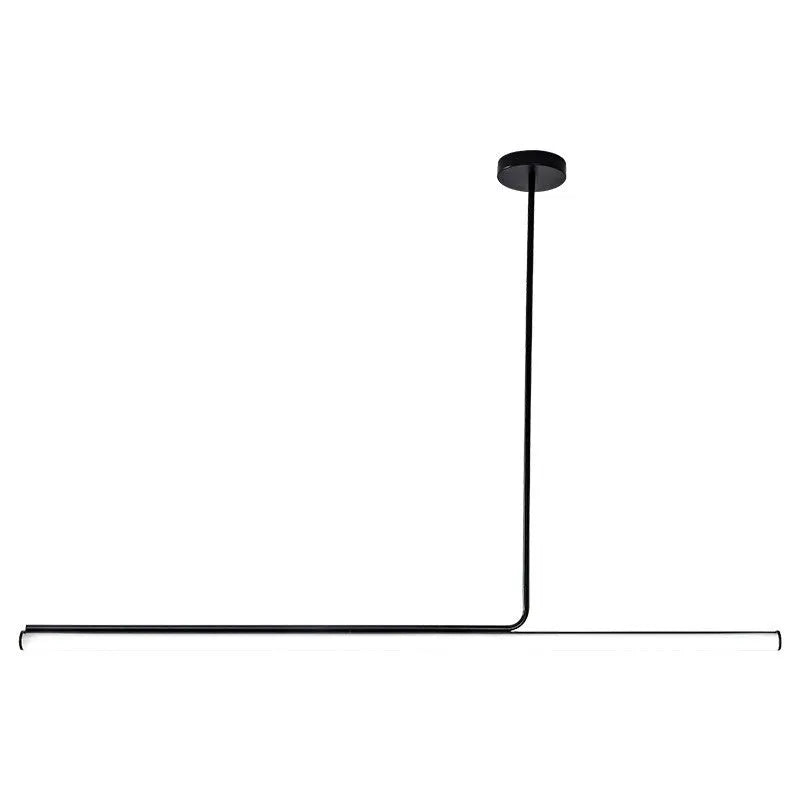 Modern minimalist Nordic linear pendant light in black or white, 80cm to 150cm long, 220V dining room ceiling lamp