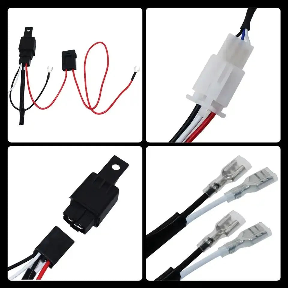 One drag two 2 metre LED roof spotlight wiring harness with silicone cable