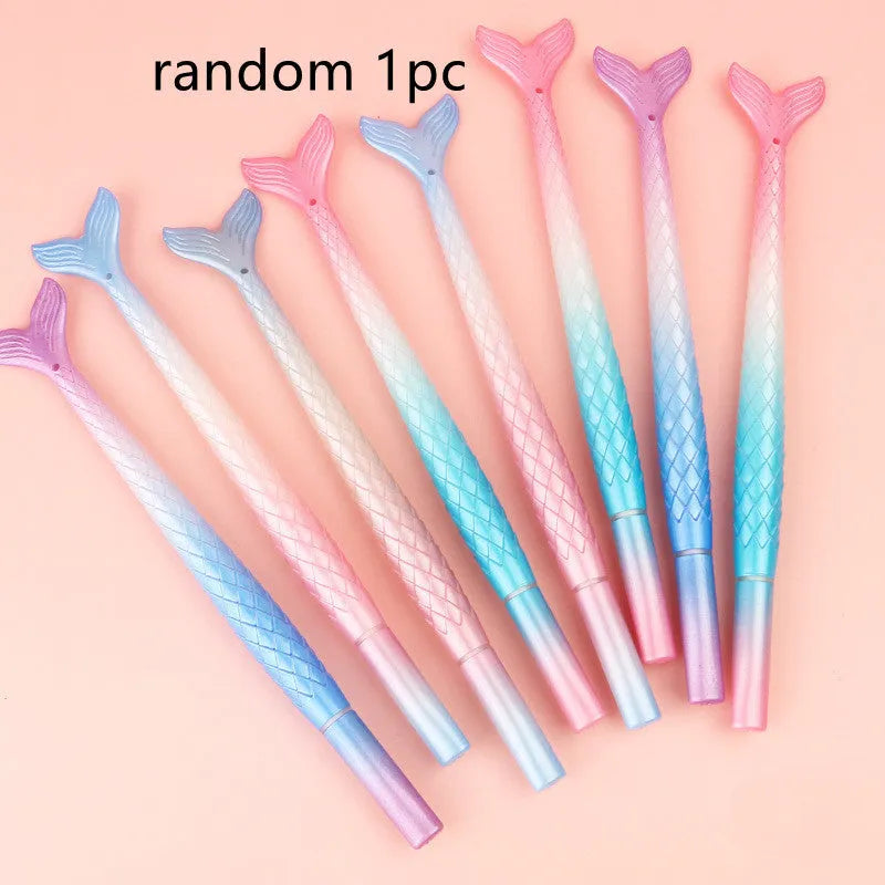 Mermaid cartoon design gel pen with 0.38mm needle-point tip on plastic casing